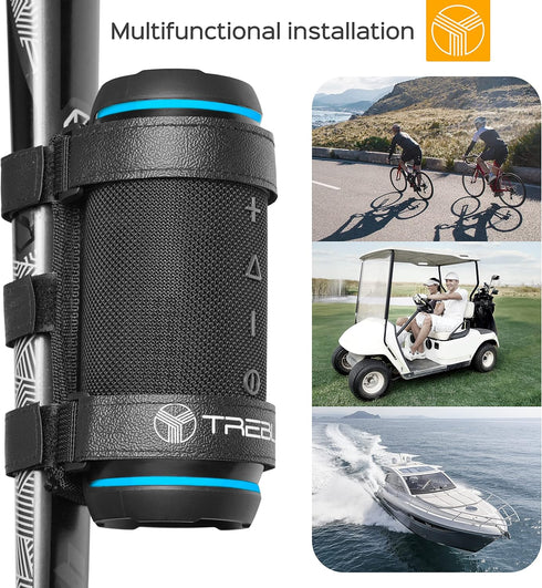 TREBLAB Bluetooth Speaker Mount - Universal Speaker Mount for Bike, Golf Cart Railing - Adjustable Strap Holder Compatible with Most Portable Spea...