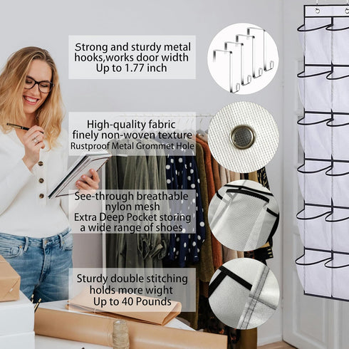 Shoe Rack,Over the door shoe organizer,Door Underwear Organizer,Door Sunglasses Storage,Food Snacks Pouches Spice Packets Storage,High heel Shoe O...