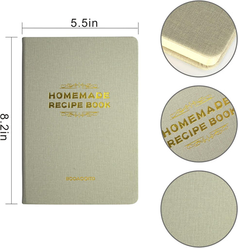 The Perfect Recipe Notebook To Write In Your Own Recipes - Aesthetic Blank Recipe Book with Waterproof Cover - Simplified Blank Cookbook to Organi...