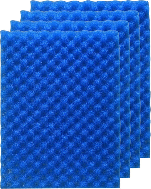 4 Pack Aquarium Filter Media Bio Sponge Pad 16 x 12 x 1 inch, Fish Pond Foam Filter 20/30/40 PPI (Blue 20ppi 4pack)...