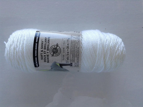 Loops & Threads Soft & Shiny Yarn, 1 Ball, White, 6 ounces...