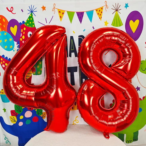 40 inch red big number 8 birthday party decoration foil polyester film balloons anniversary party wedding for girls and boys digit 8...