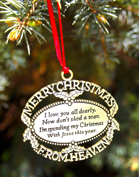 Gold Plated Keepsake Memorial Ornament with Poem and Gift Box - for Christmas Tree, Sympathy and Remembrance Gift...