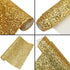 Gold Chunky Glitter Faux Leather Roll 12 x 52 inch Shiny Solid Color Fall Fabric for Princess Bows Crafts Earrings (16013#13)...