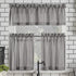 No. 918 Parkham Farmhouse Plaid Semi-Sheer Rod Pocket Kitchen Curtain Valance and Tiers Set, 54" x 24", Black/White...