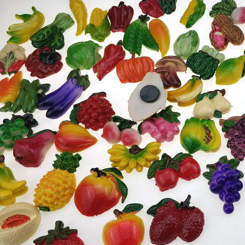 random 12Pcs creative 3D resin fruit vegetables fridge magnets funny cute decoration refrigerator magnet accessories office school whiteboard magn...