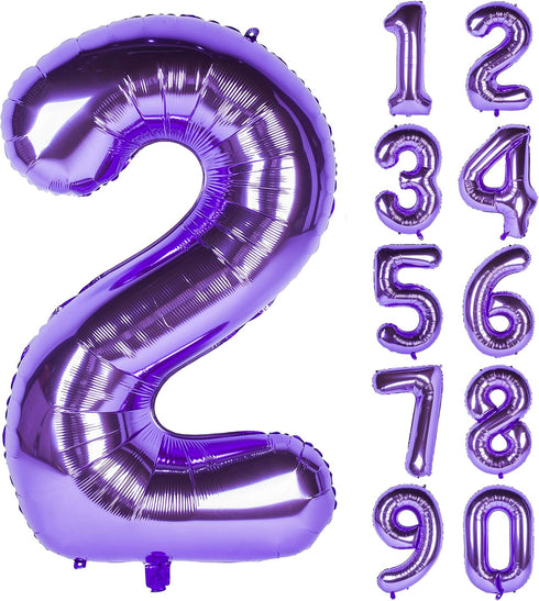 CHANGZHONG 40 Inch Purple Number Helium Foil Birthday Party Digit Balloon (Purple 2)...