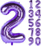 CHANGZHONG 40 Inch Purple Number Helium Foil Birthday Party Digit Balloon (Purple 2)...