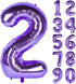 CHANGZHONG 40 Inch Purple Number Helium Foil Birthday Party Digit Balloon (Purple 2)...