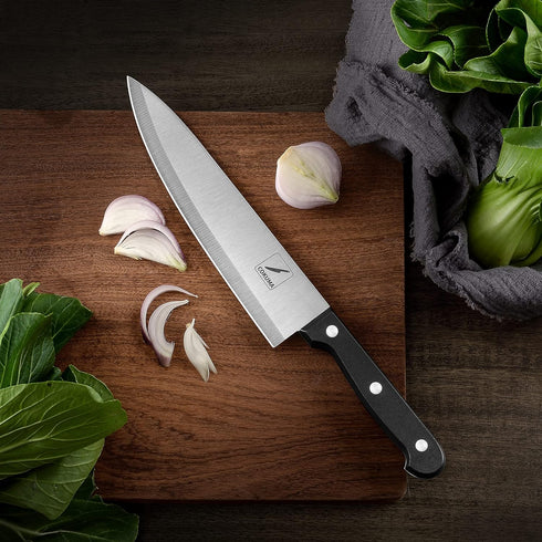 Kitchen Knife, 3-Pcs Knife Set With Sheath, 8 Inch Chef Knife, 4.5 Inch Utility Knife, 4 Inch Paring Chef Knife, Stainless Steel, Black...