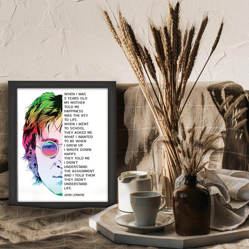Posterizer 1 pcs-John Lennon life quotes-retro typography-Musical Art Collection-Quotes and Poems-Gift for Men Women Entrepreneur Teens-Decor for ...