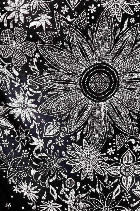 Neasow Bohemian Tapestry Wall Hanging,Black and White Floral Tapestry with Dotted Daisy Medallion Print Bedroom Boho Hippie Home Decor, 60×80 inch...