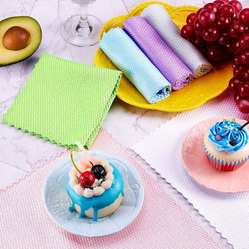 9 Pieces Fish Scale Cloth Microfiber Cleaning Cloth Nanoscale Cloth Glass Cleaning Wave Pattern Fish Scale Cloth Rag for Washing Windows, Mirrors ...