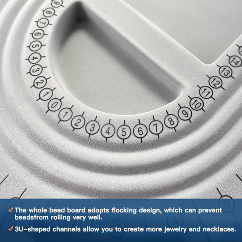 The Bead Board with Clear Cover,Grey Flocked,6 Recessed Compartments,3 U-Shaped Channels,Design Boards for Jewelry Bracelet Necklace Making DIY...