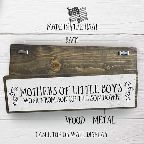Mom Wood Signs (Medium - Wood And Metal, Mothers Of Little Boys)...