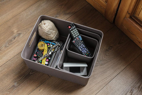 Baobab Multi-purpose Small Storage Basket with Capacity for 1.5 Litres, Taupe, 12.8 x 16.7 x 10...