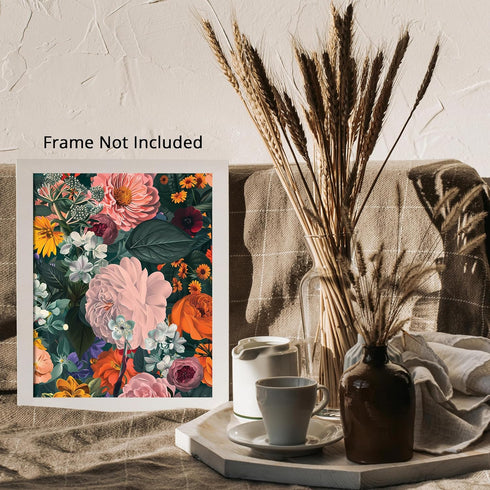 Posterizer 1 pcs-painted lush girly pastel flowers-Floral & Botanical Art-Abstract & Modern Art-Decor for Home & Office- UNFRAMED Wall Art...