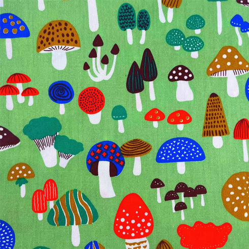 Mushroom Fabric Fat Quarters for Quilting,Cotton Printed Food Pattern Fabric Bundles 18x22,Botanical Woodland Theme SZRUIZFZ (6pcs)...