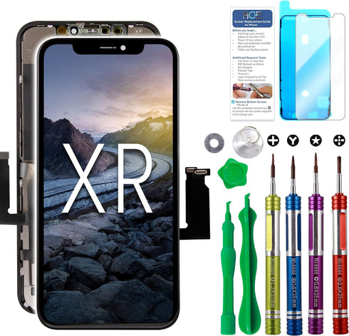 Compatible with iPhone XR Premium LCD Screen Replacement 6.1 inch (Model A1984, A2105, A2106, A2108) High Resolution Display digitizer Assembly To...