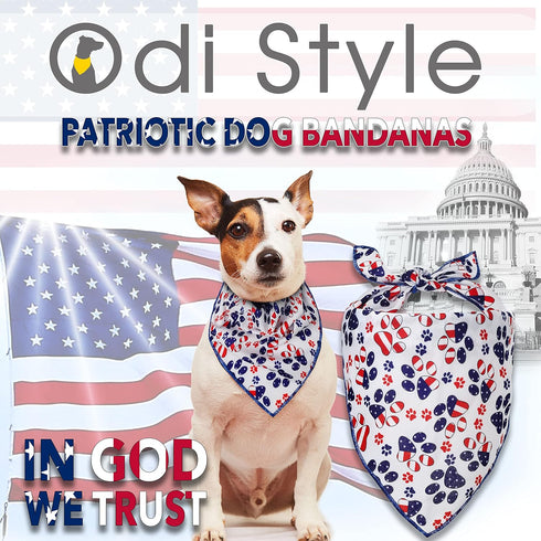 4th of July Dog Bandana - American Flag Dog Bandanas for Small, Medium, Large Dogs, Patriotic USA Independence Day Dog Puppy Collar Scarf for Dogs...