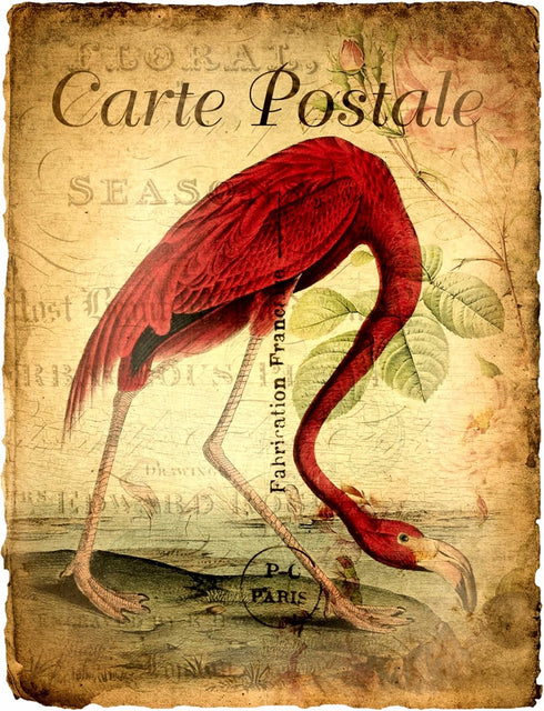 Carte Postale Rice Paper, 8 x 10.5 inch - 6 x Different Printed Mulberry Paper Images 30gsm Visible Fibres for Decoupage Crafts Mixed Media Collag...