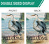 Welcome Spring Summer Seabird Coastal Beach Small Decorative Garden Flag, Blue Heron Yard Bird Sea Lake Ocean Home Outside Decoration, Nautical Tr...