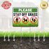 2PC Stay Off Grass Sign with Stake, 17 Inches by 13 Inches - Corrugated Plastic - Keep Off Grass Sign - Dont Walk On Grass Lawn Sign - No Dog Poop...
