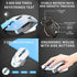 White Bluetooth Mouse, Rechargeable USB Wireless and BT5.0/3.0 Dual Mode Mouse with RGB Light, Side Buttons, 2400 DPI, Ergonomic Cordless Computer...