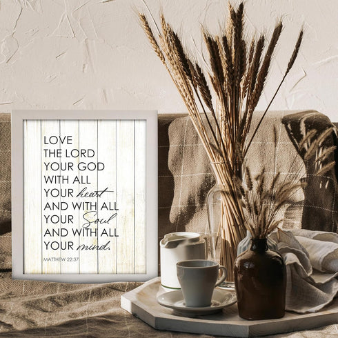 Posterizer 1 pcs-Bible verse Matthew 22: 37-love the lord-Religious Posters-Motivational & Inspirational Art-Gifts for Christians-Living Room Bedr...