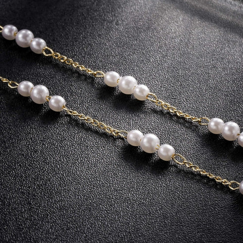 MIDEEO 14k Gold Plated Pearl Anklet Boho Anklets for Women Ankle Bracelet Minimalist Dainty Beach Anklet...