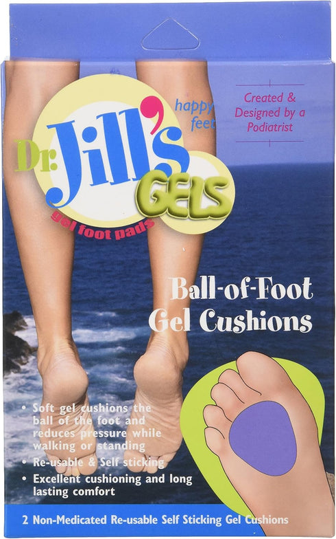 Dr. Jills Gel Ball of Foot Cushions (Self-Sticking and Re-Usable)...