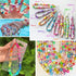 GREENTIME 700Pcs Pony Beads for Bracelet Making Kit, 600Pcs/24 Colors Plastic Rainbow Hair Bead and 100pcs Letter Beads Charms for DIY Craft Jewel...