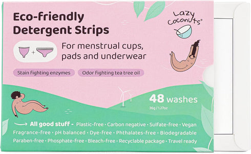 Period, Menstrual Stain Fighting Eco Detergent Strips - Unscented Menstrual Cup Wash, Cloth Diaper Detergent - Enzyme Blood Stain Remover, Delicat...