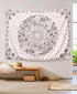 Neasow Bohemian Tapestry Wall Hanging, Beige White Floral Tapestry with Dotted Daisy Medallion Print Bedroom Boho Hippie Home Decor, 60×80 inches...