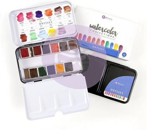 Prima Marketing Watercolor Confections ART PHILOSOPHY Confections Watercolour Pans Odyssey 12pk...