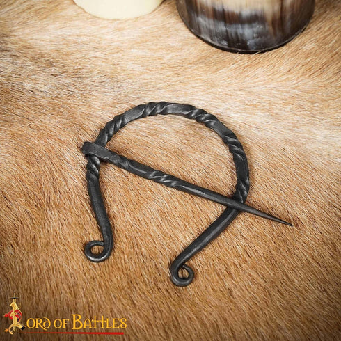 Hand Forged Pennanular Viking Brooch "The Ranger’s" Cloak Pin Medieval Functional Handmade Curled Ends Cloak Pin Cosplay Costume Dress Up Historic...