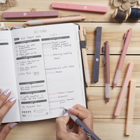Aesthetic Highlighters and Gel Pens with Black Ink And Soft Tip, No Bleed Dry Fast Easy to Hold, for Bible Journaling Planner Notes School Office ...