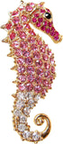 Navachi 18k Gold Plated Multi-Color Crystal Sea Horse Brooch Pin...