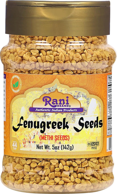Rani Fenugreek (Methi) Seeds Whole 5oz (141g) PET Jar, Trigonella foenum graecum ~ All Natural | Vegan | Gluten Friendly | Non-GMO | Kosher | Indi...