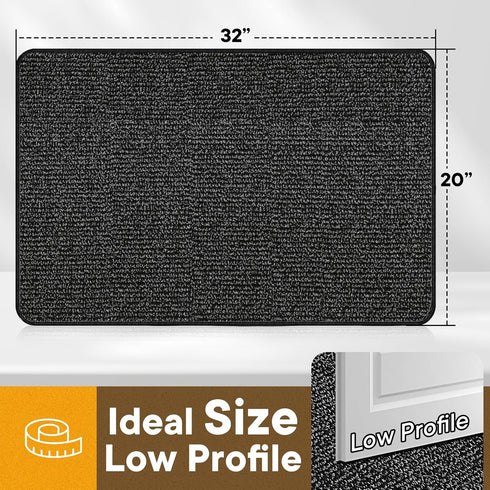 Mibao Indoor Door Mat, 20" x 31.5", Dirt Trapper Entrance Doormat, Non-Slip Low Profile Mat, Dog Door Mat, Super Absorbent Welcome Mat for Front D...