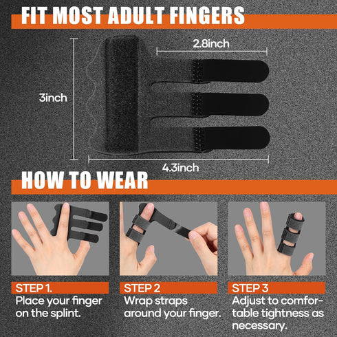 Trigger Finger Splint Finger Splint 2pcs for Arthritis, Injury, Broken Finger Straightening - Finger Brace for Index, Middle, Ring Finger Pain Rel...