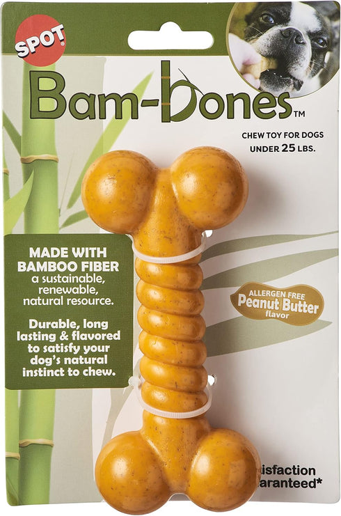 SPOT Bam-Bones Twist Bone - Made with Strong Bamboo Fiber, Durable Long Lasting Chew Toy for Light to Moderate Chewers for Dogs & Teething Puppies...