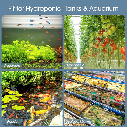 hygger Air Stones for Aquariums, Transparent Acrylic Fish Tank Bubbler Kit with Air Tube, Ultra Silent Bubble Stone Super-High Dissolved Oxygen Di...