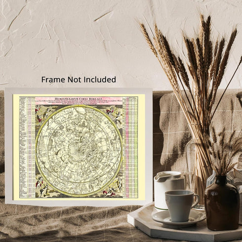 Posterizer 1 pcs-1730 celestial map of the Northern Hemisphere Sky-Astrology & Zodiac Art-Astronomy & Celestial Art-Gift for Steampunk and Astrolo...