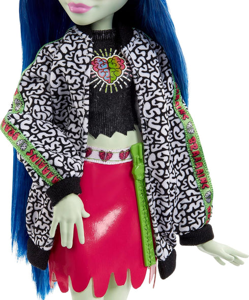 Monster High Ghoulia Yelps Posable Doll (10.3 in) with Blue Hair, Pet and Accessories, Gift for 3 Year Olds and Up...