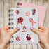 Pack 50 PCS Oral Throat Cancer Awareness Stickers Decorative Ribbon Car Bumper Water Bottle Laptop Vehicle Vinyl Decals Waterproof for Survivor Fi...