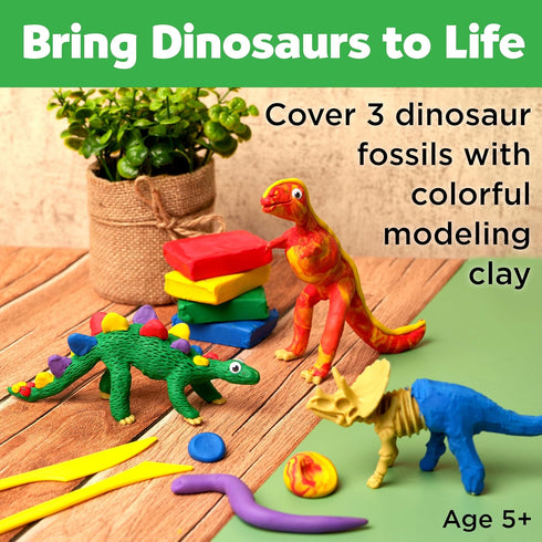 Creativity for Kids Create with Clay Dinosaurs - Build 3 Dinosaur Figures with Modeling Clay, small...