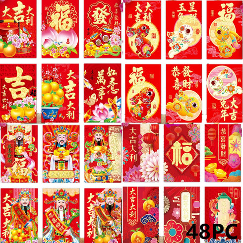 Chinese New Year Red Envelopes, Chinese New Year Year of the Rabbit Red Packet,Red Lucky Money Envelopes Cartoon Rabbit Hong Bao Red Packet for 20...