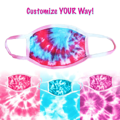 Perfectware - PW Cotton Candy Tri-Color Mask Kit Essentials Tie Dye Mask Kit - DIY Back to School Tie Dye Masks - Cotton Candy Tri-Color Kit - Kra...