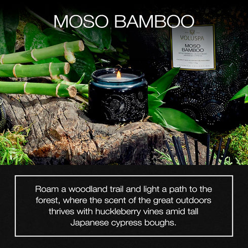 Voluspa Moso Bamboo, Petite Candle Jar, 3.2 Ounce, 25 Hour Burn Time, Coconut Wax for Clean Burning, Handcrafted in The USA...